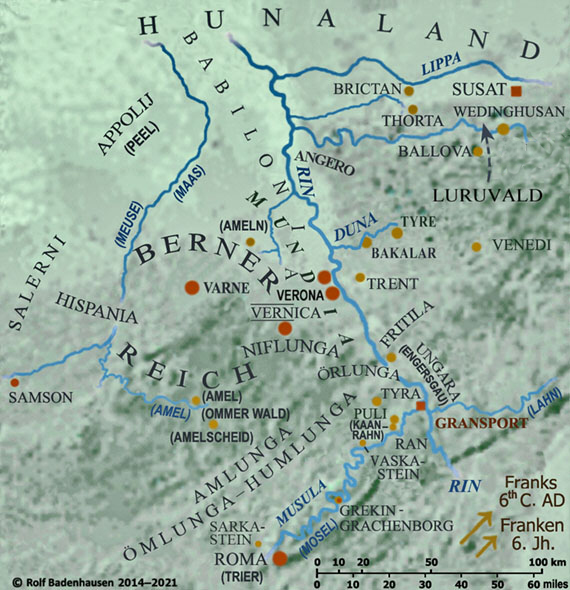 Locations of Thidreks saga